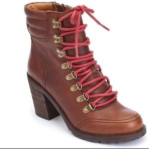 Lucky Brand Lace Up Joss Booties Size 8